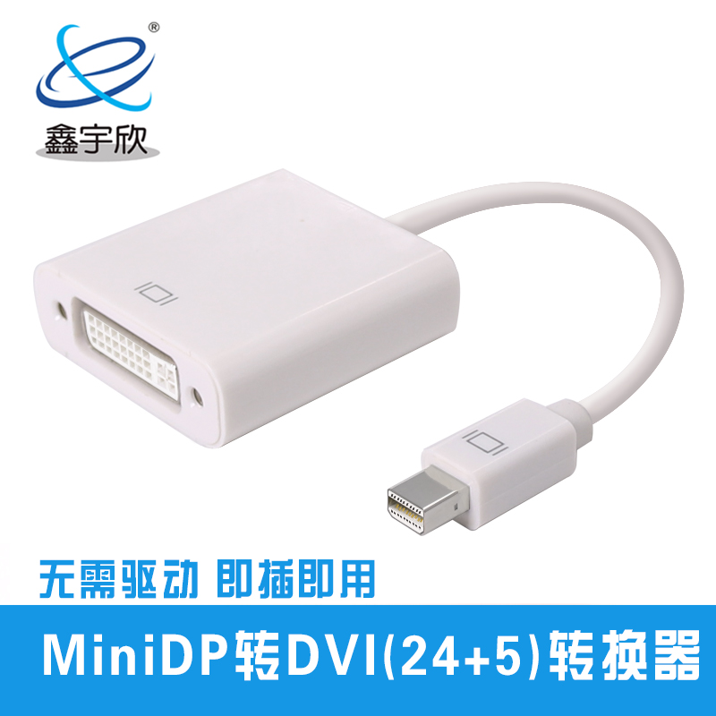  Mini displayport converter mini DP male to DVI (24+5) female Apple adapter cable white square